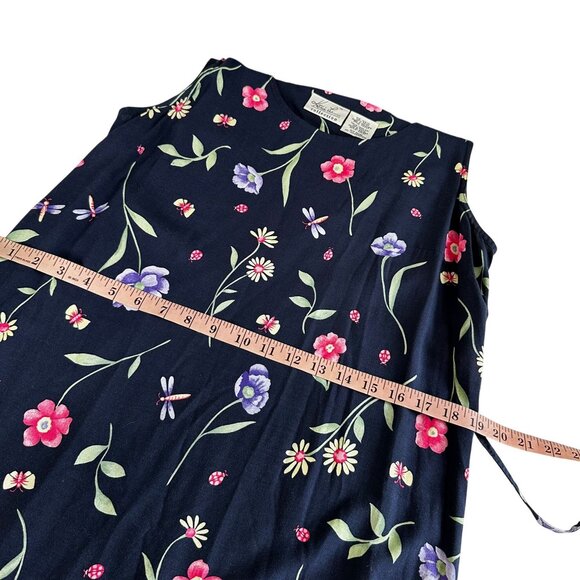 Kathie Lee Floral Sheath Dress Womens 10 Y2K Cottagecore Summer Maxi - Picture 8 of 10